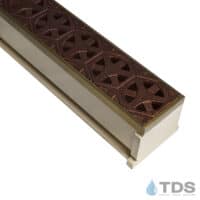 TDS MAX Mini Sand channel Bronze edge with Tardis Ductile Iron Grate in Baked on Oil Finish TDS