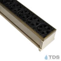 TDS MAX Mini Sand channel Bronze edge with Tardis Ductile Iron Grate in Raw