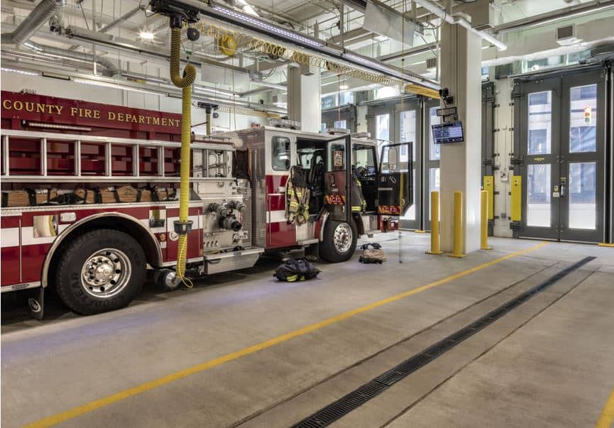 Truck Bay - Arlington Fire Station-Virginia - Trench Drain