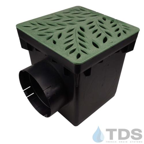 NDS-2outlet-catch-basin-6in-outlets-grn-botanical-grate-TDSdrains