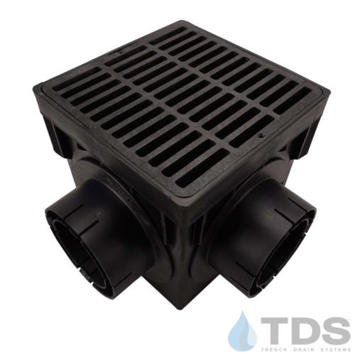 NDS-4outlet-catch-basin-4in-outlets-blk-slotted-grate-TDSdrains