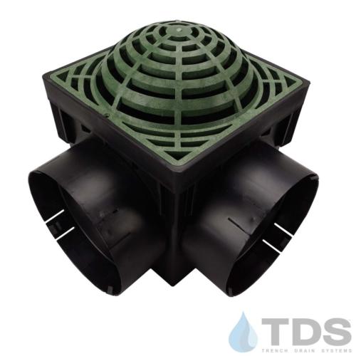 NDS-4outlet-catch-basin-6in-outlets-grn-atrium-grate-TDSdrains